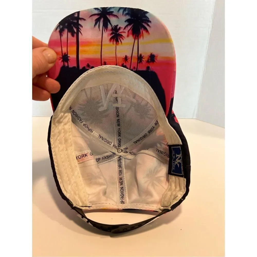 New York Hat Cap - Palm Tree Design - One Size Fits Most